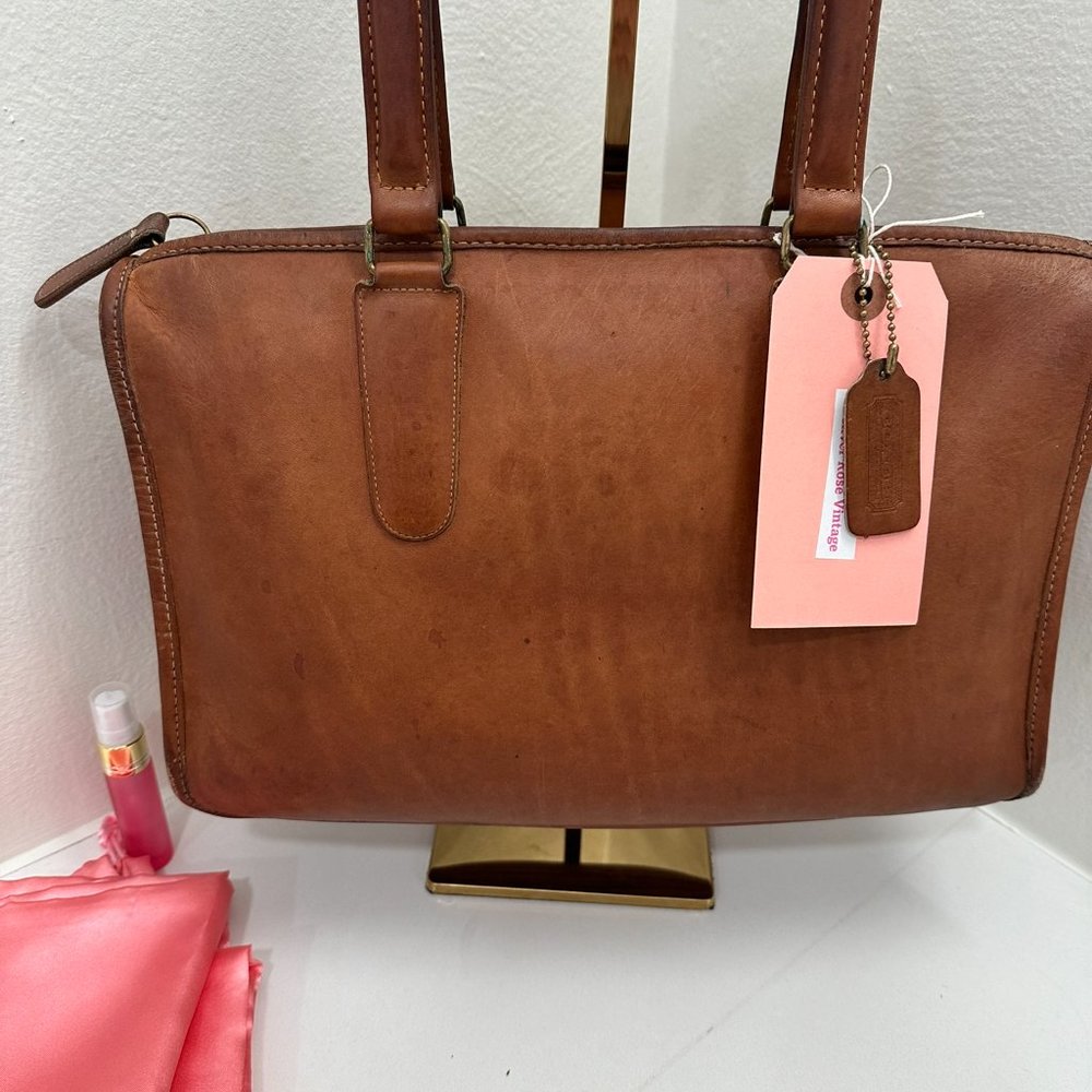 Vintage Coach Slim Satchel Standard Tan Style Number 9430